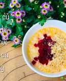 Ăn dặm- cháo bí đỏ, củ dền mix ruốc cá bống cát