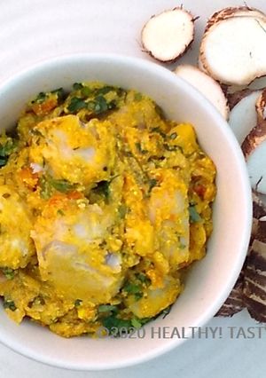 A picture of Steamed Colocasia Sabji.