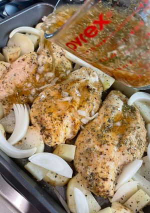 A picture of Lemon Garlic Chicken/ Mediterranean Bowls.
