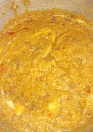 Una foto de Polenta tipo guiso, doble queso