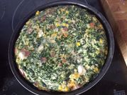 Una foto de quiche de espinacas sin masa