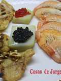 Merluza con caviar y gambas