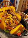 قرعه حمراء pumpkin محشيه بالرز والمكسرات