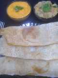 Farali dosa with Farali Bhaji and Farali Tomato chutney