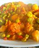 Guisado de habas frescas, 100% vegetariano