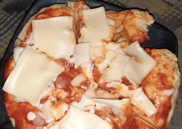 Resep Pizza teflon keju slice Anti Gagal