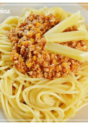 Una foto de Espaguetis a la boloñesa. (Thermomix)