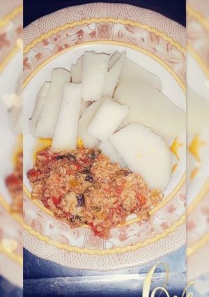 Yam with egg sauce ainihin hoton girkin