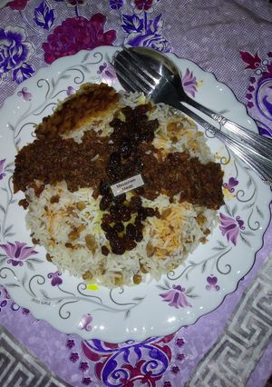 عکسی از دستور 😍😍عدس پلو با گوشت😍😍