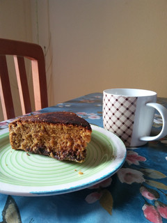 Una foto de Bizcocho de avena, naranja y chocolate (con fructosa, apta para diabéticos)