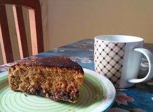 Una foto de Bizcocho de avena, naranja y chocolate (con fructosa, apta para diabéticos)