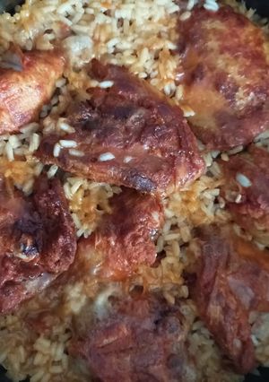 Une photo de Risotto de poulet au paprika
