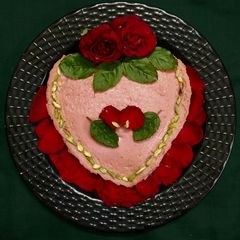 A picture of Rose Curd Pudding.