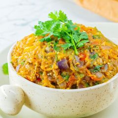 A picture of Baingan Bharta (Smoky Eggplant Curry).