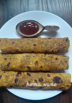 A picture of Kaddu paratha(pumpkin).