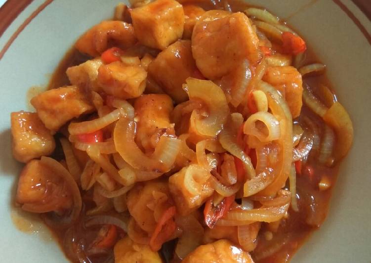 Tahu crispy saos asem pedas manis
