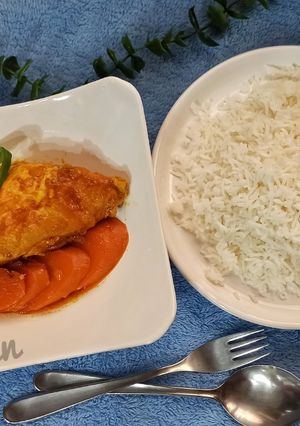 عکسی از دستور مرغ آب‌پز و پلو
