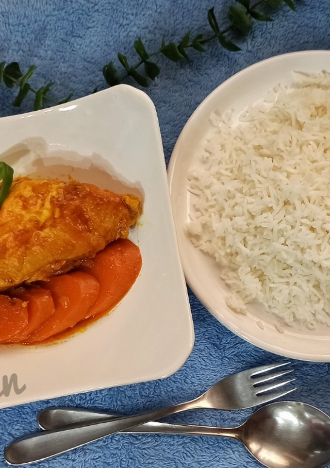 عکسی از دستور مرغ آب‌پز و پلو