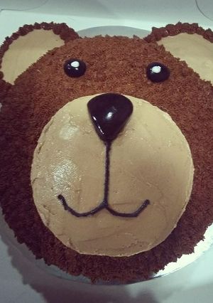 A picture of Chocolate teddy cake.