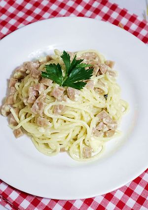 Foto resep Spaghetti Carbonara Super Simple Bahan Sederhana