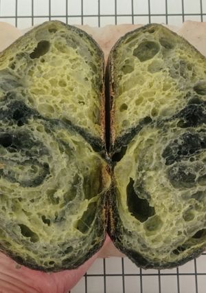 Foto resep Pandan Charcoal Sourdough Bread (88% - Oven Tangkring)