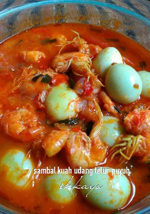 Foto resep Sambal kuah udang telur puyuh
