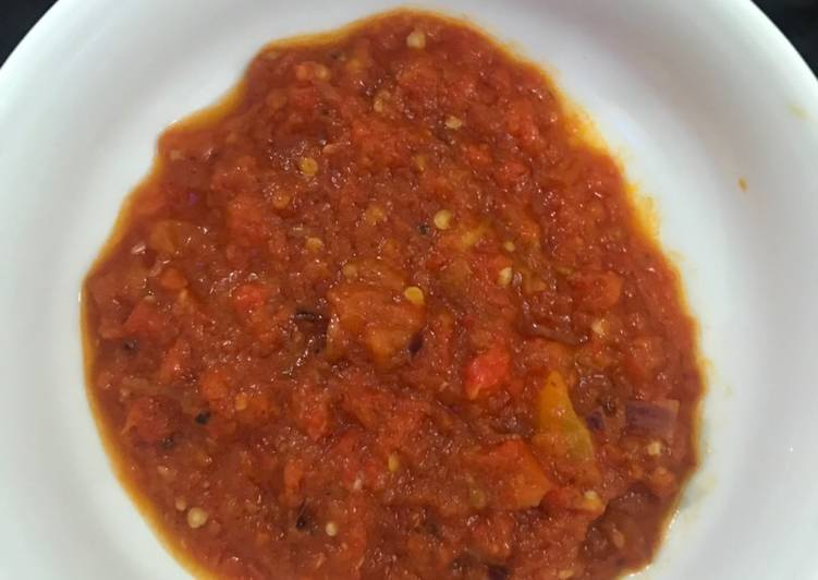 Recipe of Quick Pepper sauce for yam