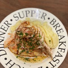 A picture of Haddock Fillet with Brown Butter Sauce.