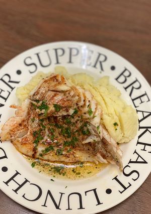 A picture of Haddock Fillet with Brown Butter Sauce.