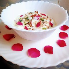 A picture of Rose kesar shrikhand.