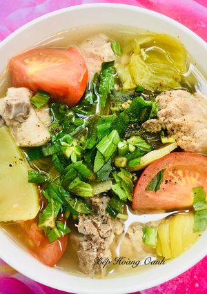 Hình của món Canh Cải Chua Nấu Xương.