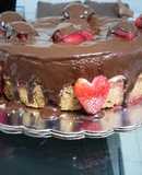 Bizcocho de fresa y chocolate