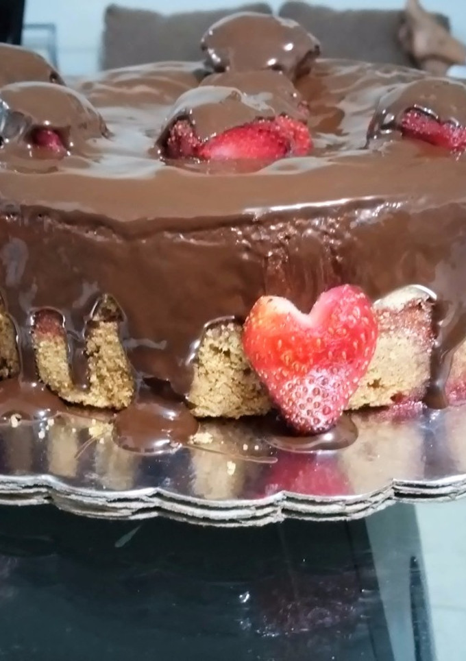 Una foto de Bizcocho de fresa y chocolate