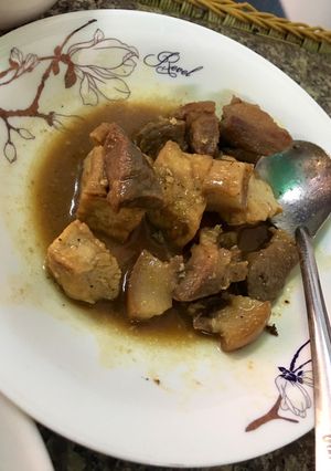 Hình của món Thịt heo kho đậu khuôn chiên.