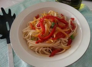 Una foto de Pasta con pimentón al filetto