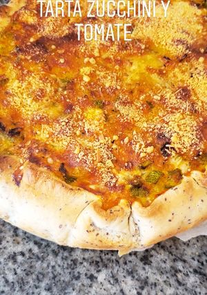 Una foto de Tarta de Zucchini, Ricota y Tomate