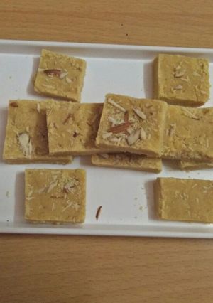 A picture of Besan ki barfi.