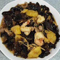 A picture of Mom's chicken gizzard special.