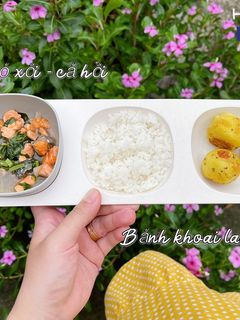 Hình của món BÁNH KHOAI LANG PHÔ MAI - BÉ ĂN DẶM 9m+.