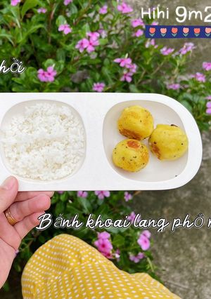 Hình của món BÁNH KHOAI LANG PHÔ MAI - BÉ ĂN DẶM 9m+.