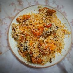 Barbecue chicken biryani A picture of Barbecue chicken biryani.