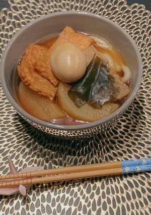 Hình của món Mì udon oden Nhật.