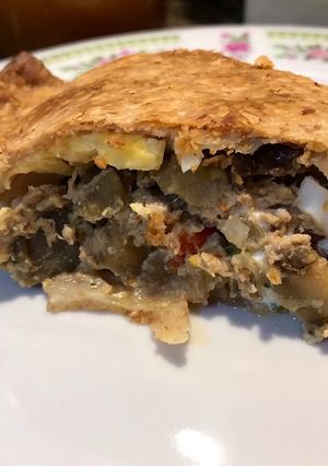 Una foto de Tarta berenjena y atún