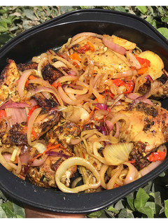 A picture of Grilled chicken and Sauce.
