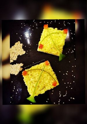 A picture of Kesariya rice.