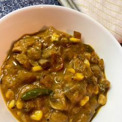 A picture of Mushroom corn sabji.