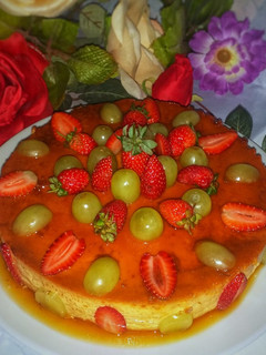 Una foto de Flan napolitano