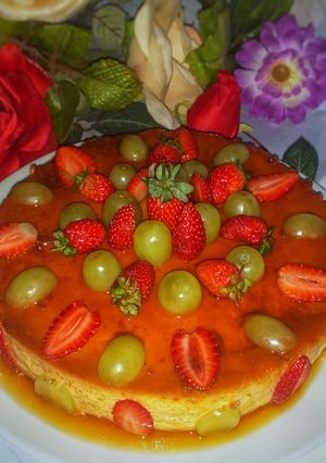 Una foto de Flan napolitano