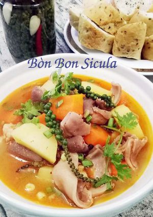 Hình của món Bao Tử Hầm Tiêu Xanh.
