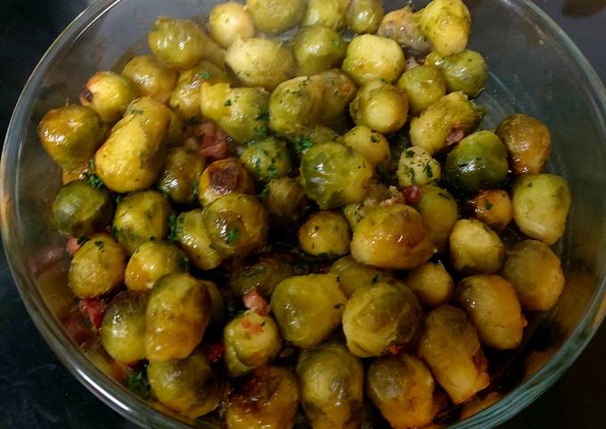 My Bacon & Maple Syrup Roasted Sprouts